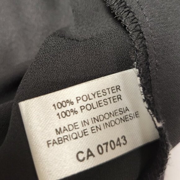 Black Long Sleeve V NeckLight Thin Blouse Top Size L - Picture 5 of 8